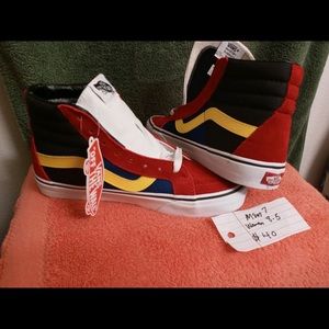 Size 7 Blue,Yellow,Black,Red Vans